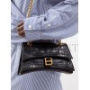 BALENCIAGA BLACK CRUSH CHAIN CROCODILE-EFFECT LEATHER SHOULDER BAG  BALENCIAGA  MATCHESFASHION US (25.5*16*6.4cm)