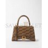 BALENCIAGA BEIGE HOURGLASS S BB-PRINT COATED CANVAS BAG  BALENCIAGA  MATCHESFASHION US (22.5*15*10cm)