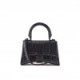 BALENCIAGA BLACK HOURGLASS XS CROC-EFFECT LEATHER CROSS-BODY BAG  BALENCIAGA  MATCHESFASHION US (19*12.5*8cm)