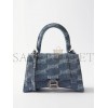 BALENCIAGA BLUE HOURGLASS MONOGRAMMED DENIM BAG  BALENCIAGA  MATCHESFASHION US (22.5*13.4*9.5cm)