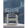 BALENCIAGA BLUE HOURGLASS MONOGRAMMED DENIM BAG  BALENCIAGA  MATCHESFASHION US (22.5*13.4*9.5cm)