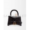 BALENCIAGA BLACK HOURGLASS MINI CROCODILE-EFFECT LEATHER BAG  BALENCIAGA  MATCHESFASHION US (12*8.5*4.3cm)