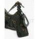 BALENCIAGA GREEN CAGOLE XS CROC-EFFECT LEATHER SHOULDER BAG  BALENCIAGA  MATCHESFASHION US (25.4*14*6cm)