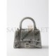 BALENCIAGA SILVER HOURGLASS XS CRYSTAL-EMBELLISHED LEATHER BAG  BALENCIAGA  MATCHESFASHION US (19*12*6.6cm)