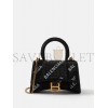 BALENCIAGA BLACK HOURGLASS XS CRYSTAL-EMBELLISHED HANDBAG  BALENCIAGA  MATCHESFASHION US (19*12*6.6cm)