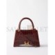 BALENCIAGA RED HOURGLASS S CROCODILE-EFFECT LEATHER BAG  BALENCIAGA  MATCHESFASHION US (22.5*14.5*10cm)