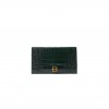 BALENCIAGA GREEN HOURGLASS CROC-EMBOSSED LEATHER POUCH  BALENCIAGA  MATCHESFASHION US (27*16cm)