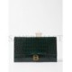 BALENCIAGA GREEN HOURGLASS CROC-EMBOSSED LEATHER POUCH  BALENCIAGA  MATCHESFASHION US (27*16cm)