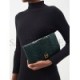 BALENCIAGA GREEN HOURGLASS CROC-EMBOSSED LEATHER POUCH  BALENCIAGA  MATCHESFASHION US (27*16cm)