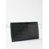 BALENCIAGA GREEN HOURGLASS CROC-EMBOSSED LEATHER POUCH  BALENCIAGA  MATCHESFASHION US (27*16cm)