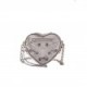 BALENCIAGA SILVER LE CAGOLE HEART METALLIC-LEATHER CROSS-BODY BAG  BALENCIAGA  MATCHESFASHION US (16*14*4cm)