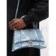 BALENCIAGA BLUE HOURGLASS DENIM-PRINT LEATHER BAG  BALENCIAGA  MATCHESFASHION US (26.1*14*10.6cm)