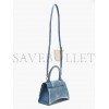 BALENCIAGA BLUE HOURGLASS DENIM-PRINT LEATHER BAG  BALENCIAGA  MATCHESFASHION US (26.1*14*10.6cm)