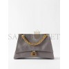 BALENCIAGA GREY CRUSH MEDIUM CREASED-LEATHER SHOULDER BAG  BALENCIAGA  MATCHESFASHION US (30.4*20.5*10.1cm)