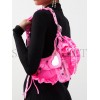 BALENCIAGA PINK LE CAGOLE XS RUFFLED SPANDEX SHOULDER BAG  BALENCIAGA  MATCHESFASHION US (25*15.2*6cm)