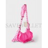 BALENCIAGA PINK LE CAGOLE XS RUFFLED SPANDEX SHOULDER BAG  BALENCIAGA  MATCHESFASHION US (25*15.2*6cm)