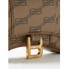 BALENCIAGA BEIGE HOURGLASS LOGO-PRINT CANVAS CROSS-BODY BAG  BALENCIAGA  MATCHESFASHION US (19.5*12*4cm)