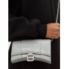 BALENCIAGA GREY HOURGLASS CROC-EFFECT LEATHER CROSS-BODY BAG  BALENCIAGA  MATCHESFASHION US (19.8*12.1*5cm)