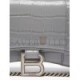 BALENCIAGA GREY HOURGLASS CROC-EFFECT LEATHER CROSS-BODY BAG  BALENCIAGA  MATCHESFASHION US (19.8*12.1*5cm)