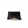 BALENCIAGA BLACK CRUSH XS CROCODILE-EFFECT LEATHER CROSS-BODY BAG  BALENCIAGA  MATCHESFASHION US (21.5*11*5cm)