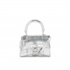 BALENCIAGA SILVER HOURGLASS MINI CROCODILE-EFFECT LEATHER BAG  BALENCIAGA  MATCHESFASHION US (11.6*7.8*4.5cm)