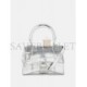 BALENCIAGA SILVER HOURGLASS MINI CROCODILE-EFFECT LEATHER BAG  BALENCIAGA  MATCHESFASHION US (11.6*7.8*4.5cm)