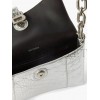 BALENCIAGA SILVER DOWNTOWN XS CROCODILE-EFFECT LEATHER SHOULDER BAG  BALENCIAGA  MATCHESFASHION US (25*16*6cm)