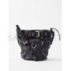 BALENCIAGA BLACK EMO XS LEATHER BUCKET BAG  BALENCIAGA  MATCHESFASHION US (23*21*10.5cm)