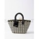 BALENCIAGA BLACK BISTRO XS WOVEN FAUX-LEATHER BASKET BAG  BALENCIAGA  MATCHESFASHION US (37*20*12.7cm)