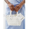 BALENCIAGA WHITE BISTRO XXS WOVEN FAUX-LEATHER BASKET BAG  BALENCIAGA  MATCHESFASHION US (25.4*14.9*8.6cm)