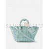 BALENCIAGA GREEN BISTRO XS WOVEN FAUX-LEATHER BASKET BAG  BALENCIAGA  MATCHESFASHION US (22*20*12.5cm)