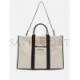 BALENCIAGA NEUTRAL NEO L LEATHER-TRIM CANVAS TOTE BAG  BALENCIAGA  MATCHESFASHION US (48.2*32*16cm)