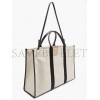 BALENCIAGA NEUTRAL NEO L LEATHER-TRIM CANVAS TOTE BAG  BALENCIAGA  MATCHESFASHION US (48.2*32*16cm)