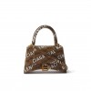 BALENCIAGA BEIGE HOURGLASS S LOGO-PRINT CANVAS BAG  BALENCIAGA  MATCHESFASHION US (22.8*16.5*10cm)