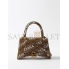 BALENCIAGA BEIGE HOURGLASS S LOGO-PRINT CANVAS BAG  BALENCIAGA  MATCHESFASHION US (22.8*16.5*10cm)