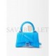 BALENCIAGA BLUE HOURGLASS XS CROCODILE-EFFECT LEATHER BAG  BALENCIAGA  MATCHESFASHION US (19.5*12*5cm)