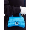 BALENCIAGA BLUE HOURGLASS XS CROCODILE-EFFECT LEATHER BAG  BALENCIAGA  MATCHESFASHION US (19.5*12*5cm)