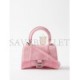 BALENCIAGA PINK HOURGLASS XS LOGO-PRINT DENIM CROSS-BODY BAG  BALENCIAGA  MATCHESFASHION US (19*12.1*8.1cm)