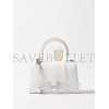 BALENCIAGA WHITE HOURGLASS XS CRYSTAL-LOGO LEATHER BAG  BALENCIAGA  MATCHESFASHION US (19*11.5*7.5cm)