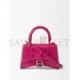 BALENCIAGA PINK HOURGLASS XS CROCODILE-EFFECT LEATHER BAG  BALENCIAGA  MATCHESFASHION US (19.5*12*5cm)