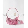 BALENCIAGA PINK LE CAGOLE XS LOGO-PRINT DENIM SHOULDER BAG  BALENCIAGA  MATCHESFASHION US (25.6*11.4*7.3cm)