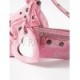 BALENCIAGA PINK LE CAGOLE XS LOGO-PRINT DENIM SHOULDER BAG  BALENCIAGA  MATCHESFASHION US (25.6*11.4*7.3cm)