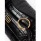 BALENCIAGA BLACK BB-PLAQUE CROCODILE-EFFECT LEATHER SHOULDER BAG  BALENCIAGA  MATCHESFASHION US (19*12.1*7.6cm)