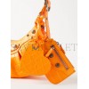 BALENCIAGA ORANGE CAGOLE XS CROC-EFFECT LEATHER SHOULDER BAG  BALENCIAGA  MATCHESFASHION US (25*15.2*6cm)