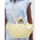 BALENCIAGA YELLOW BISTRO XS WOVEN FAUX-LEATHER BASKET BAG  BALENCIAGA  MATCHESFASHION US (22*20*12.5cm)