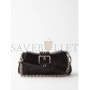 BALENCIAGA BLACK LINDSAY S CROCODILE-EFFECT LEATHER SHOULDER BAG  BALENCIAGA  MATCHESFASHION US (25.6*11.4*7.3cm)