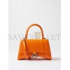 BALENCIAGA ORANGE HOURGLASS S CROCODILE-EFFECT LEATHER BAG  BALENCIAGA  MATCHESFASHION US (22.5*14*10cm)