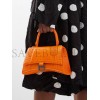 BALENCIAGA ORANGE HOURGLASS S CROCODILE-EFFECT LEATHER BAG  BALENCIAGA  MATCHESFASHION US (22.5*14*10cm)