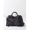 BALENCIAGA BLACK NEO CAGOLE CITY BB-LOGO DENIM SHOULDER BAG  BALENCIAGA  MATCHESFASHION US (39*25*18cm)