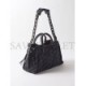 BALENCIAGA BLACK NEO CAGOLE CITY BB-LOGO DENIM SHOULDER BAG  BALENCIAGA  MATCHESFASHION US (39*25*18cm)